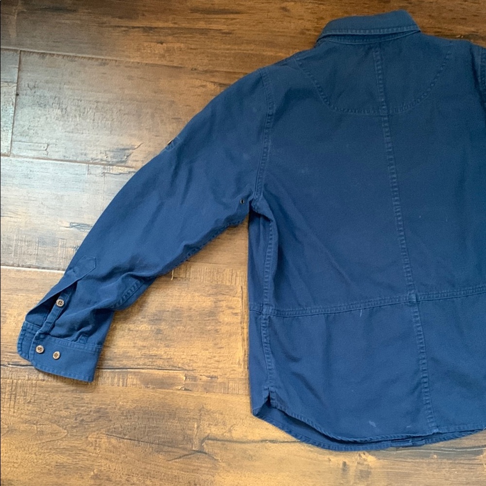 Lauren by Ralph Lauren Navy Blue Petite Roll Tab Button Up Classic Vintage Shirt - Picture 14 of 16